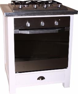 Meuble four et plaque de cuisson en pin massif