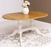 Table ovale avec double pied et plateau extensible