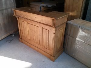 Bar / Comptoir en bois ancien (pin massif)